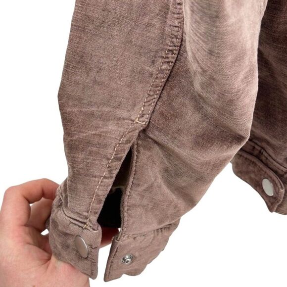 Free People Velvet Trucker Zip Up Snap Button Jacket Mauve XS/S - Picture 11 of 16